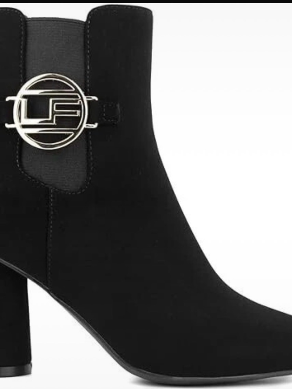 London Fog Black Ankle Boot with Silver LF Emblem